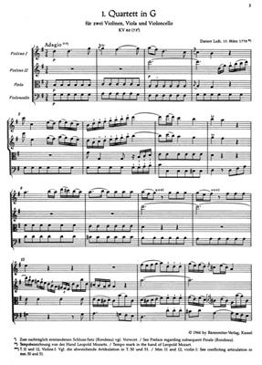 Wolfgang Amadeus Mozart: Thirteen Early String Quartets: Quatuor à Cordes