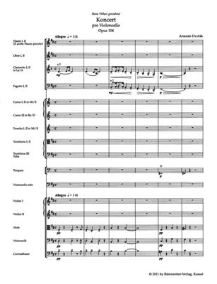 Antonín Dvořák: Cello Concerto In B Minor Op.104 (Study Score): Orchestre et Solo