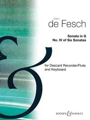 Willem de Fesch: Sonata in G for Descant Recorder and Continuo: Flûte à Bec Soprano et Accomp.