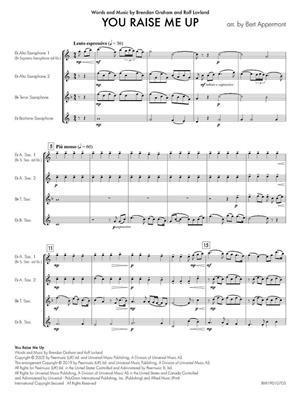 Brendan Graham: You Raise Me Up: (Arr. Bert Appermont): Saxophones (Ensemble)