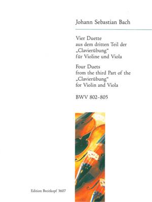 Johann Sebastian Bach: Vier Duette aus BWV 802-805: Duo pour Cordes Mixte