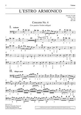 Antonio Vivaldi: L'Estro Armonico op. 3/4 RV 550: Orchestre à Cordes et Solo