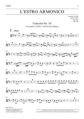 Antonio Vivaldi: L'Estro Armonico op. 3/10 RV 580 / PV 97: Orchestre à Cordes et Solo