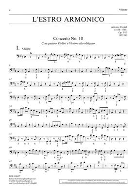 Antonio Vivaldi: L'Estro Armonico op. 3/10 RV 580 / PV 97: Orchestre à Cordes et Solo