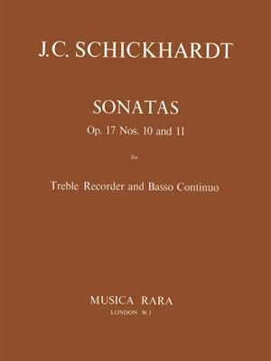 Johann Christian Schickhardt: Sonaten op. 17/10+11: Flûte à Bec Alto et Accomp.