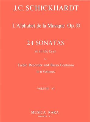 Johann Christian Schickhardt: L'Alphabet:Sonaten op.30/21-24: Flûte à Bec Alto et Accomp.