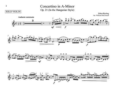 Concertino In A Minor (Score And Parts): (Arr. William McConnell): Orchestre à Cordes et Solo