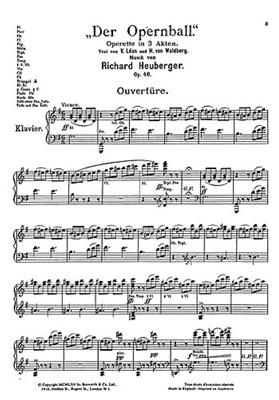 Richard Heuberger: The Opera Ball (Vocal Score): Chœur Mixte et Ensemble