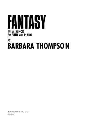 B. Thompson: Thompson, B Fantasy In A Minor: Flûte Traversière et Accomp.