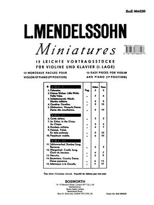 Arnold Ludwig Mendelssohn: Miniatures Vol.1: Violon et Accomp.