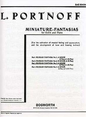 Leo Portnoff: Russian Fantasy No. 3 in A minor: Violon et Accomp.