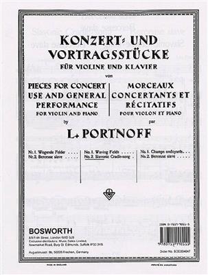 Leo Portnoff: Slavonic Cradle-Song For Violin And Piano: Violon et Accomp.