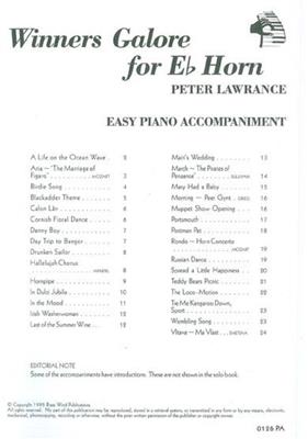 Peter Lawrance: Winners Galore Eb Horn Pa: Cor en Mib et Accomp.
