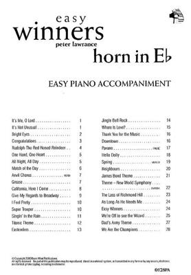 Peter Lawrance: Easy Winners Eb Horn Pa: Cor en Mib et Accomp.