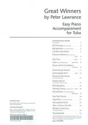 Peter Lawrance: Great Winners For Tuba-Eb Bass Pa: Tuba et Accomp.