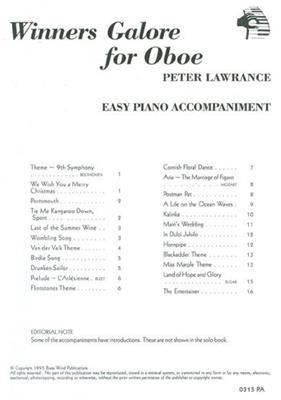 Peter Lawrance: Winners Galore For Oboe: Hautbois et Accomp.
