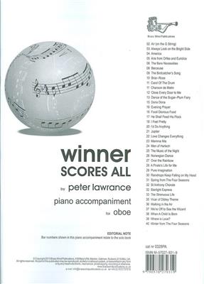 Winner Scores All For Oboe - Piano Accompaniment: (Arr. Peter Lawrance): Hautbois et Accomp.