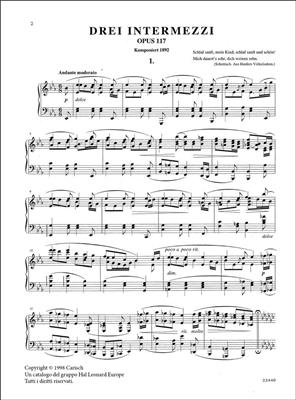 Johannes Brahms: Drei Intermezzi, Op.117, for Piano: Solo de Piano