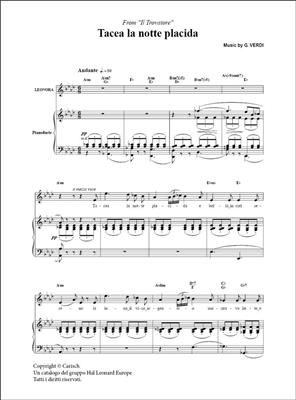 Giuseppe Verdi: Tacea la notte placida, da Il Trovatore: Chant et Piano