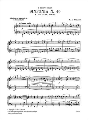 Wolfgang Amadeus Mozart: I Tempo della Sinfonia N.40, K.550 in Sol Minore: Solo de Piano