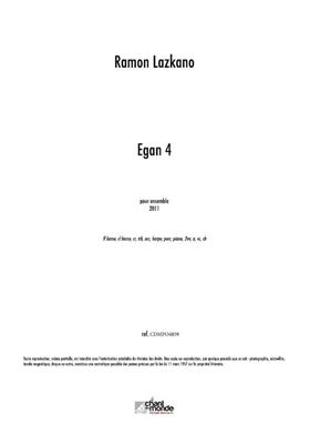 Ramon Lazkano: Egan-4 - Pour Ensemble: Ensemble de Chambre