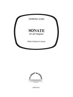 Georges Auric: Sonate: Violon et Accomp.