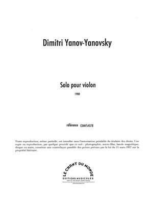 Dimitri Yanov-Yanovsky: Solo: Solo pour Violons