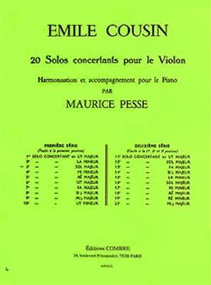Emile Cousin: Solo concertant n°3 en sol maj.: Violon et Accomp.