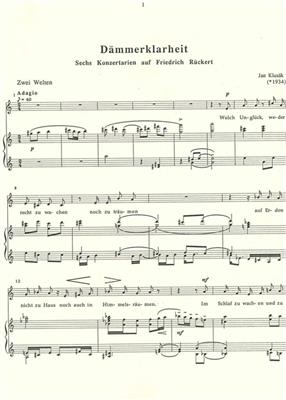 Jan Klusak: Dammerklarheit: Chant et Piano