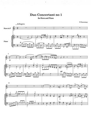 Frédéric Duvernoy: Duo Concertant No.1: Cor Français et Accomp.