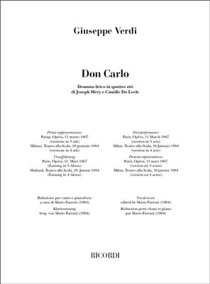 Giuseppe Verdi: Don Carlo: Partitions Vocales d'Opéra