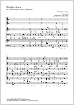 Wolfgang Amadeus Mozart: Halleluja. Amen: (Arr. Paul Horn): Chœur Mixte et Accomp.