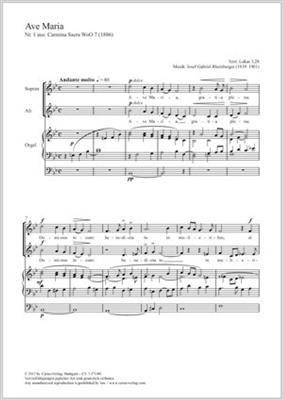 Josef Rheinberger: Ave Maria in B flat major: Voix Hautes et Piano/Orgue