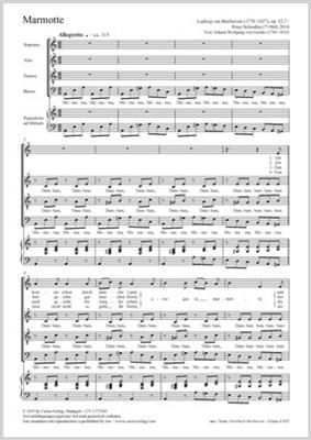 Ludwig van Beethoven: Marmotte: (Arr. Peter Schindler): Chœur Mixte A Cappella