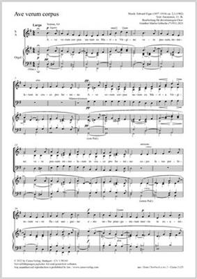 Edward Elgar: Ave verum corpus: (Arr. Gunther Martin Göttsche): Chœur Mixte et Piano/Orgue
