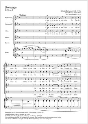 Claude Debussy: Romance: (Arr. Denis Rouger): Chœur Mixte et Piano/Orgue