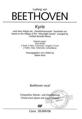 Ludwig van Beethoven: Kyrie - Op. 27,2 (1. Satz): (Arr. Andreas Grasle): Chœur Mixte et Piano/Orgue
