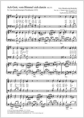 Felix Mendelssohn Bartholdy: Ach Gott, vom Himmel sieh darein: (Arr. Paul Horn): Chœur Mixte et Piano/Orgue