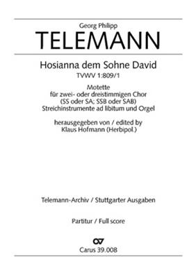 Georg Philipp Telemann: Hosianna dem Sohne David TVWV 1:809/1: (Arr. Klaus Hofmann): Chœur Mixte et Ensemble