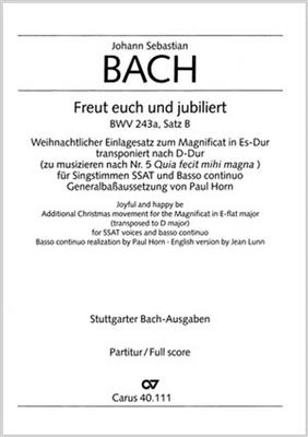 Johann Sebastian Bach: Freut euch und jubiliert: (Arr. Paul Horn): Voix Hautes et Piano/Orgue