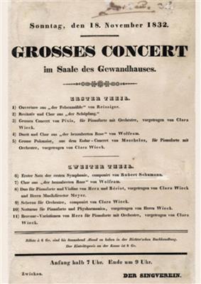 Programmzettel eines Gastspiels 1832