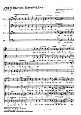 Felix Mendelssohn Bartholdy: Denn er hat seinen Engeln befohlen: Chœur Mixte et Accomp.