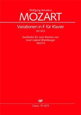 Wolfgang Amadeus Mozart: Variationen in F: (Arr. Josef Rheinberger): Duo pour Clarinettes