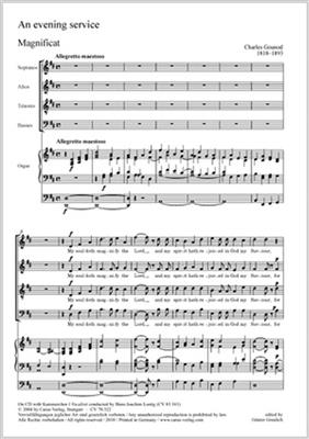 Charles Gounod: An evening service: Chœur Mixte et Piano/Orgue