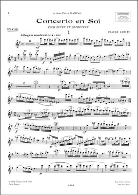Claude Arrieu: Concerto En Sol Fl-Piano: Solo pour Flûte Traversière