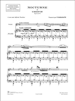 Frédéric Chopin: Nocturne En Re Majeur, Opus 27 N. 2: Violon et Accomp.