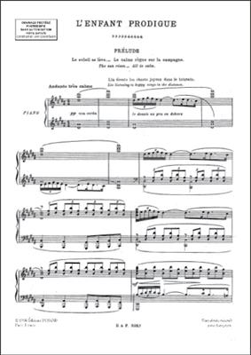 Claude Debussy: L'Enfant Prodigue: Chant et Piano