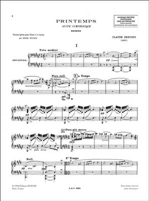Claude Debussy: Printemps: Piano Quatre Mains