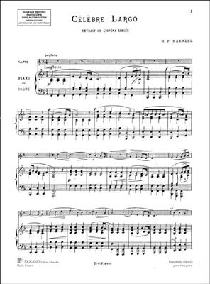 Georg Friedrich Händel: Largo Air Extrait De L'Opera Xerxes: Flûte Traversière et Accomp.