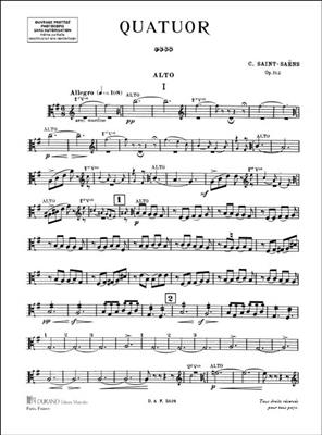 Camille Saint-Saëns: Quatuor N 1 Op 112 - Matériel: Quatuor à Cordes